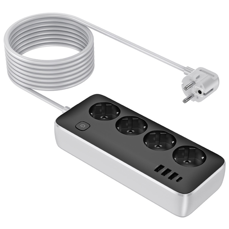 Фото Удлинитель Hoco AC21 Sunlight 4-bit (1C/3A/4xSocket) (3m) (Black) на vchehle.ua