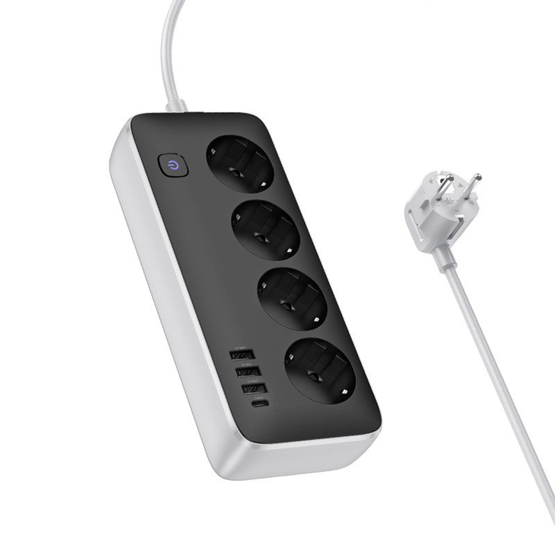 Фото Удлинитель Hoco AC21 Sunlight 4-bit (1C/3A/4xSocket) (3m) (Black) в магазине vchehle.ua
