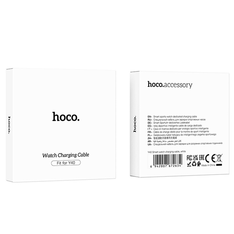 Фото Зарядный кабель для часов Hoco Y40 (White) на vchehle.ua
