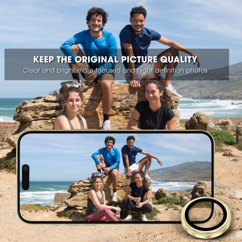 Фото Защитное стекло Metal Classic на камеру (в упак.) для Apple iPhone 12 Pro / 11 Pro / 11 Pro Max (Золотой / Gold) на vchehle.ua