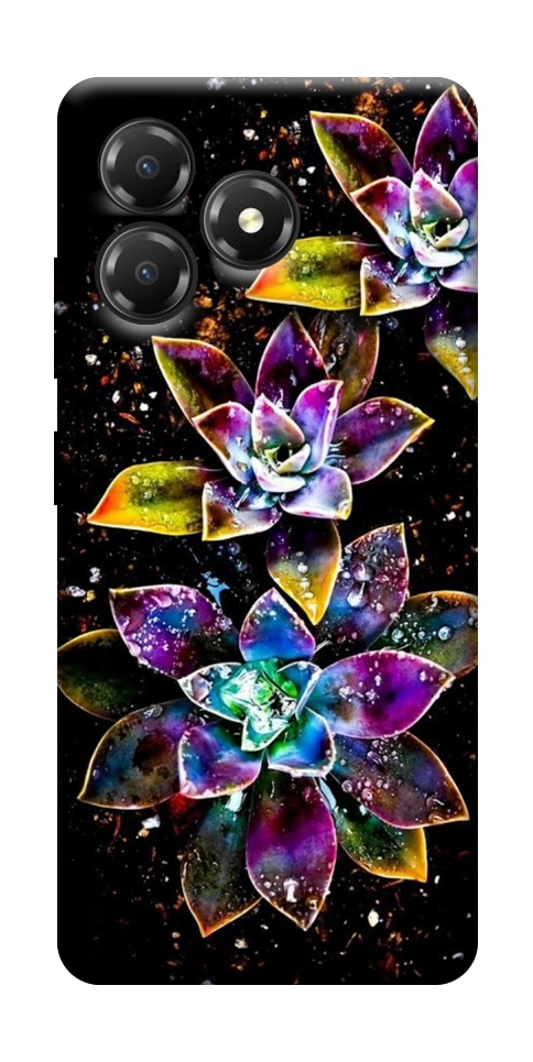 Чехол Flowers on black для ZTE Blade A36