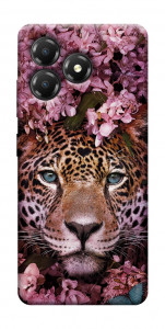 Чехол Леопард в цветах для ZTE Blade A36