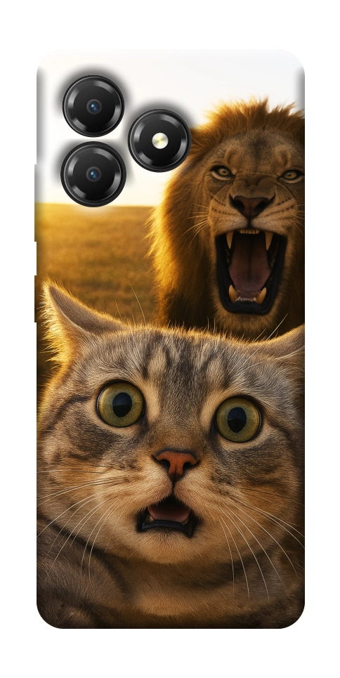 Чехол Shocked cat and lion для ZTE Blade A36