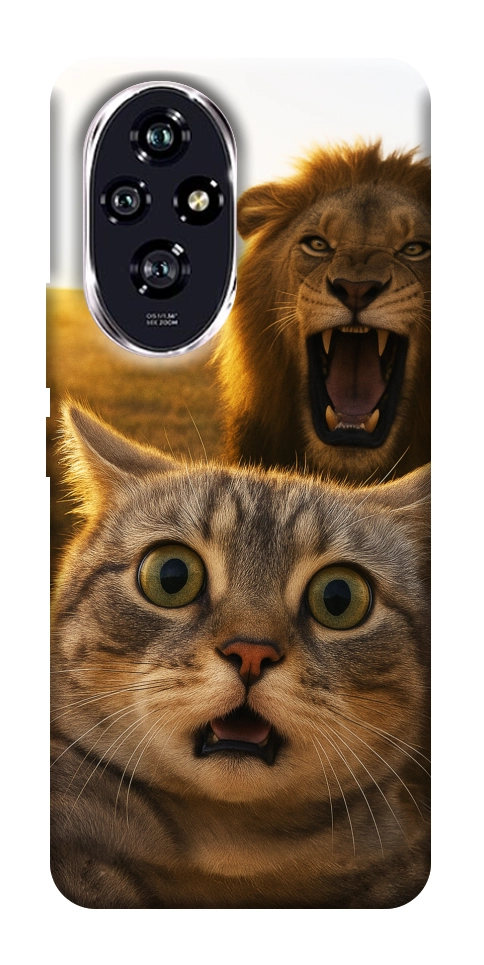 Чохол Shocked cat and lion для Huawei Honor 200