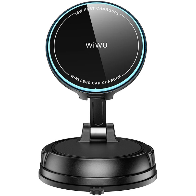Автодержатель с БЗУ WIWU CH-326 Universal Vacuum Suction Magnetic 15W (Black) в магазине vchehle.ua