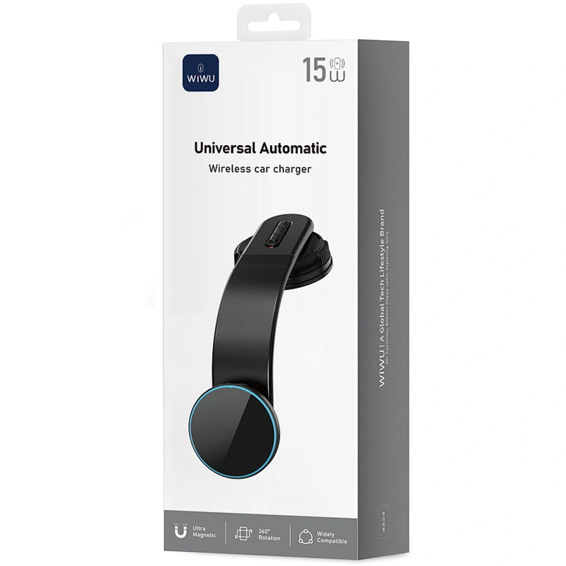 Купить Автодержатель с БЗУ WIWU CH-327 Universal Automatic 15W (Black) на vchehle.ua