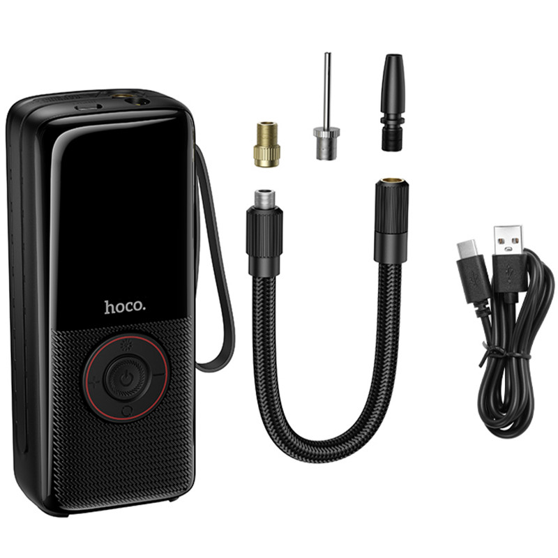 Фото Автомобильный насос Hoco ZP18 Enlighten smart air pump (Black) в магазине vchehle.ua