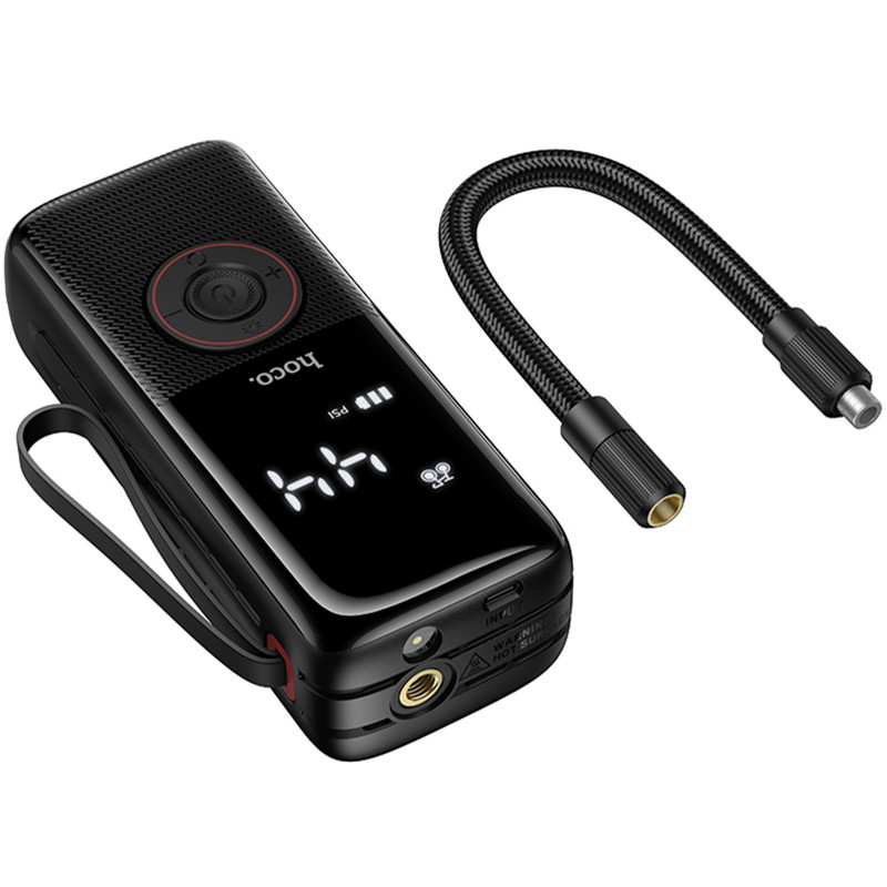 Купить Автомобильный насос Hoco ZP18 Enlighten smart air pump (Black) на vchehle.ua