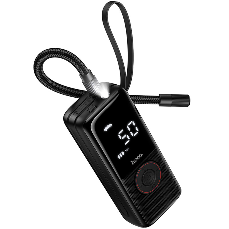 Заказать Автомобильный насос Hoco ZP18 Enlighten smart air pump (Black) на vchehle.ua
