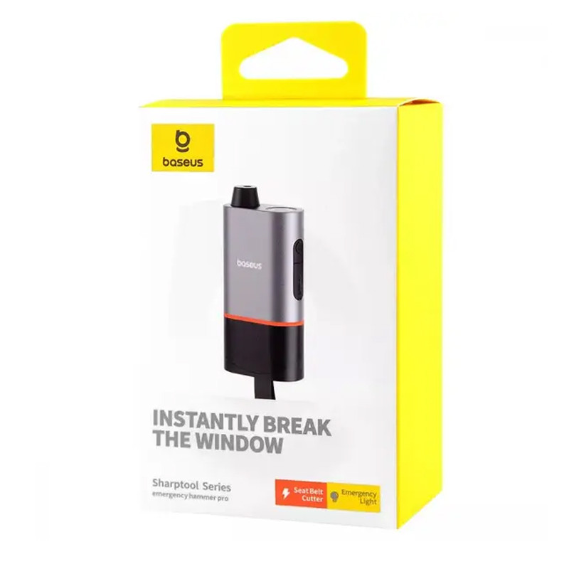 Замовити Автомобільний рятувальний молоток Baseus SharpTool Series Emergency Hammer Pro (C10934401111-00) (Black) на vchehle.ua