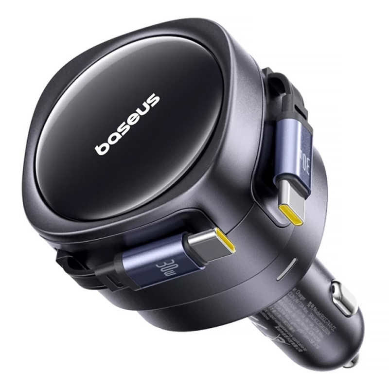АЗУ Baseus Enjoyment Max PD60W with retractable cable (2USB-C) (C00035507121) (Cosmic Black) в магазине vchehle.ua