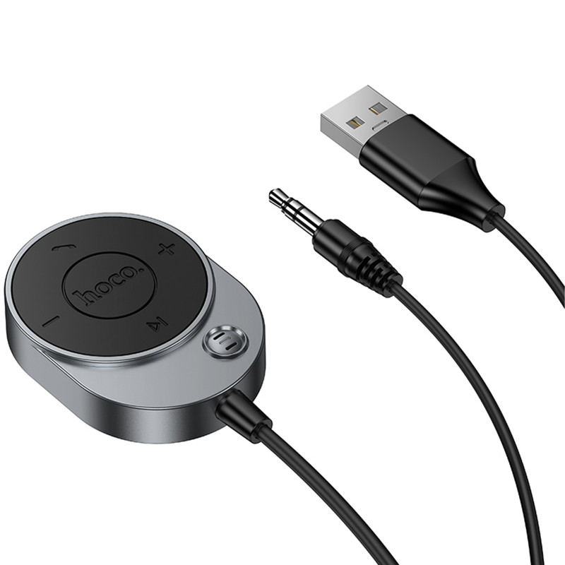 Фото Bluetooth аудио ресивер Hoco E150 Path (AUX 3.5mm+USB-A) (Metal gray) на vchehle.ua