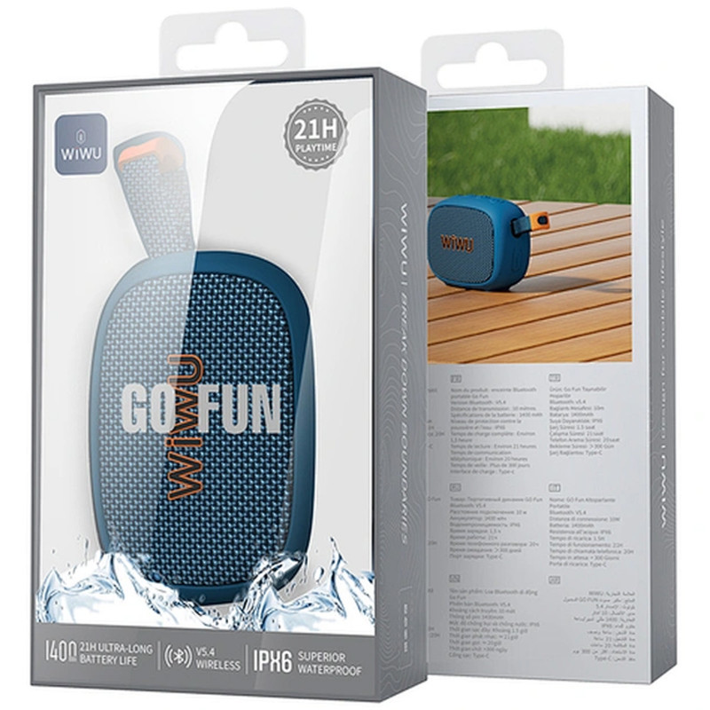 Bluetooth Колонка WIWU H1 Go Fun (Blue) в магазині vchehle.ua