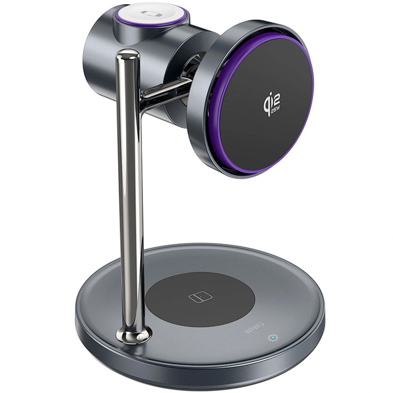 БЗП WIWU Wi-W041 Space Qi2 3 in 1 Wireless Charger (Black)