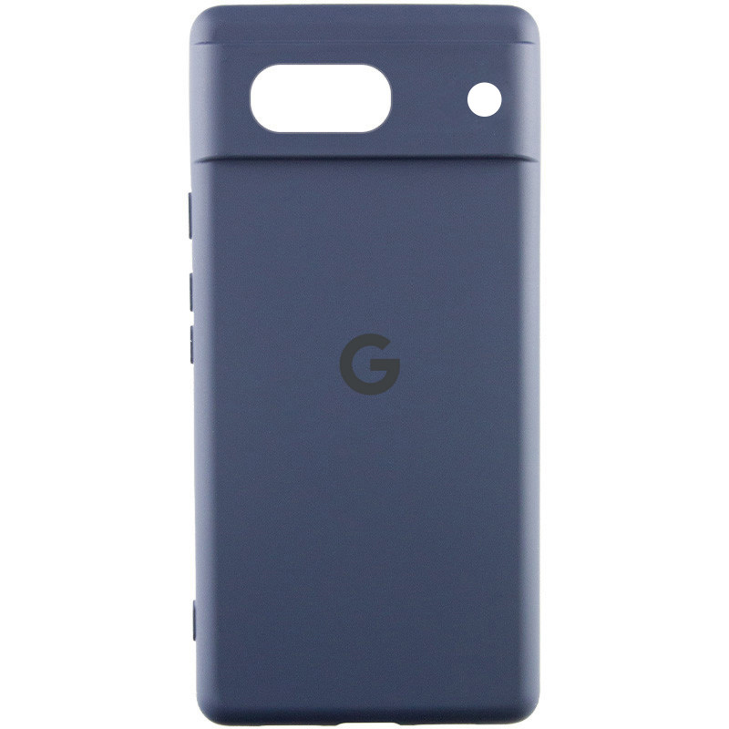 Чехол Silicone Cover Lakshmi Full Camera (AAA) with Logo для Google Pixel 8a (Темно-синий / Midnight blue)
