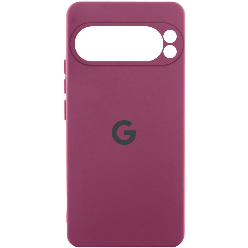 Чехол Silicone Cover Lakshmi Full Camera (AAA) with Logo для Google Pixel 9 Pro XL (Бордовый / Plum)