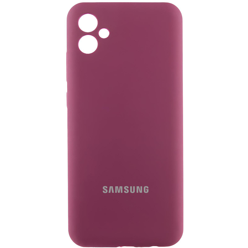 Чехол Silicone Cover Lakshmi Full Camera (AAA) with Logo для Samsung Galaxy A04e (Бордовый / Plum)