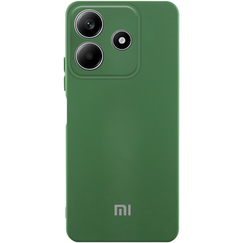 Чохол Silicone Cover Lakshmi Full Camera (AAA) with Logo на Xiaomi Redmi Note 14 5G (Зелений / Cyprus Green)