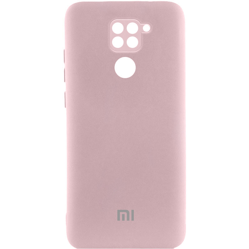Чехол Silicone Cover Lakshmi Full Camera (AAA) with Logo для Xiaomi Redmi Note 9 / Redmi 10X (Розовый / Pink Sand)