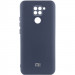 Чехол Silicone Cover Lakshmi Full Camera (AAA) with Logo для Xiaomi Redmi Note 9 / Redmi 10X (Темно-синий / Midnight blue)