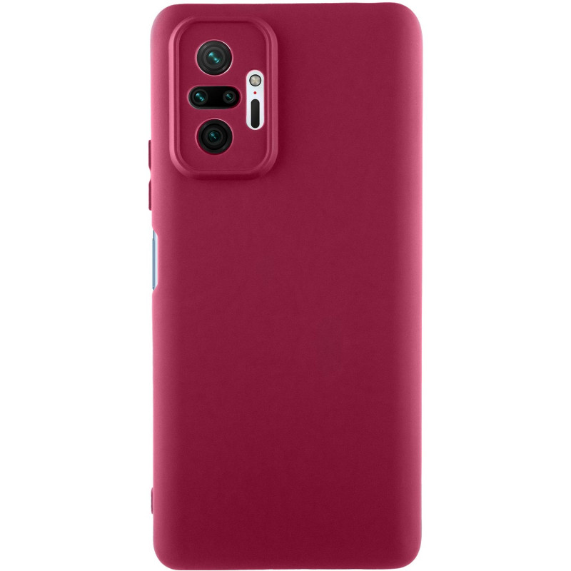 Чехол TPU GETMAN Liquid Silk Full Camera для Xiaomi Redmi Note 10 Pro / 10 Pro Max (Бордовый / Marsala)