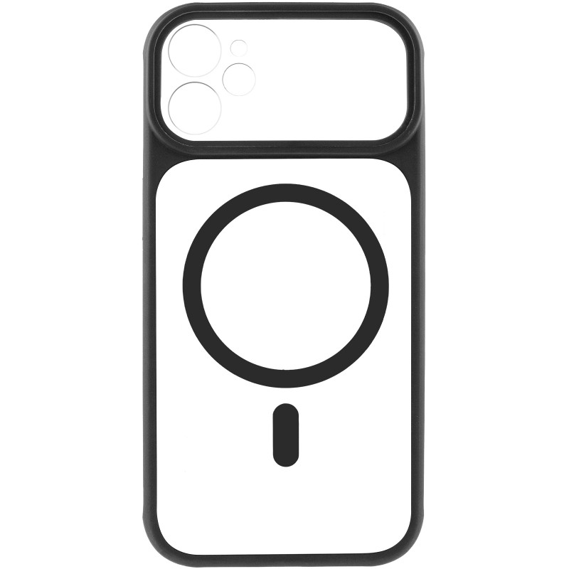 Фото Чехол TPU+PC GETMAN Moon Clear with Magnetic Safe для Apple iPhone 12 (6.1") (Black) в магазине vchehle.ua