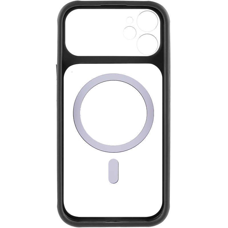 Чехол TPU+PC GETMAN Moon Clear with Magnetic Safe для Apple iPhone 12 (6.1") (Black) в магазине vchehle.ua