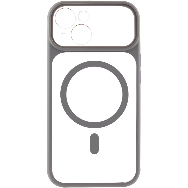 Фото Чохол TPU+PC GETMAN Moon Clear with Magnetic Safe на Apple iPhone 13 (6.1") (Grey) на vchehle.ua
