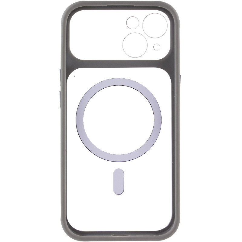 Фото Чохол TPU+PC GETMAN Moon Clear with Magnetic Safe на Apple iPhone 13 (6.1") (Grey) в маназині vchehle.ua
