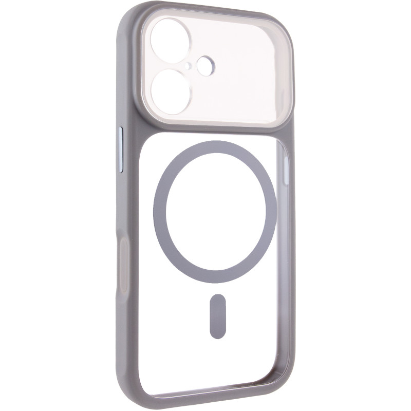 Чохол TPU+PC GETMAN Moon Clear with Magnetic Safe на Apple iPhone 16 (6.1") (Grey)