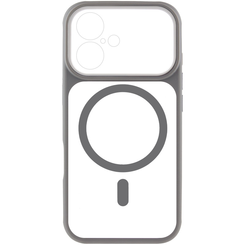 Фото Чохол TPU+PC GETMAN Moon Clear with Magnetic Safe на Apple iPhone 16 (6.1") (Grey) на vchehle.ua