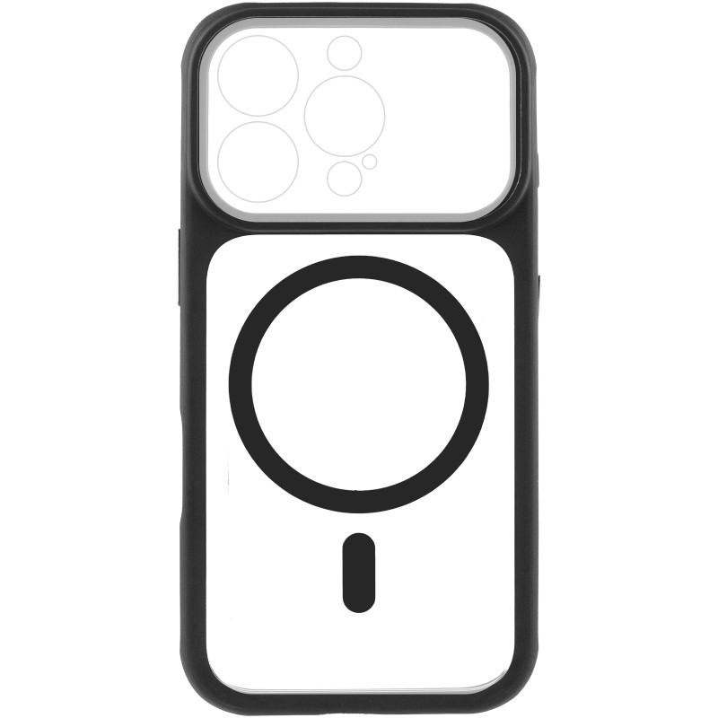 Фото Чехол TPU+PC GETMAN Moon Clear with Magnetic Safe для Apple iPhone 16 Pro (6.3") (Black) в магазине vchehle.ua