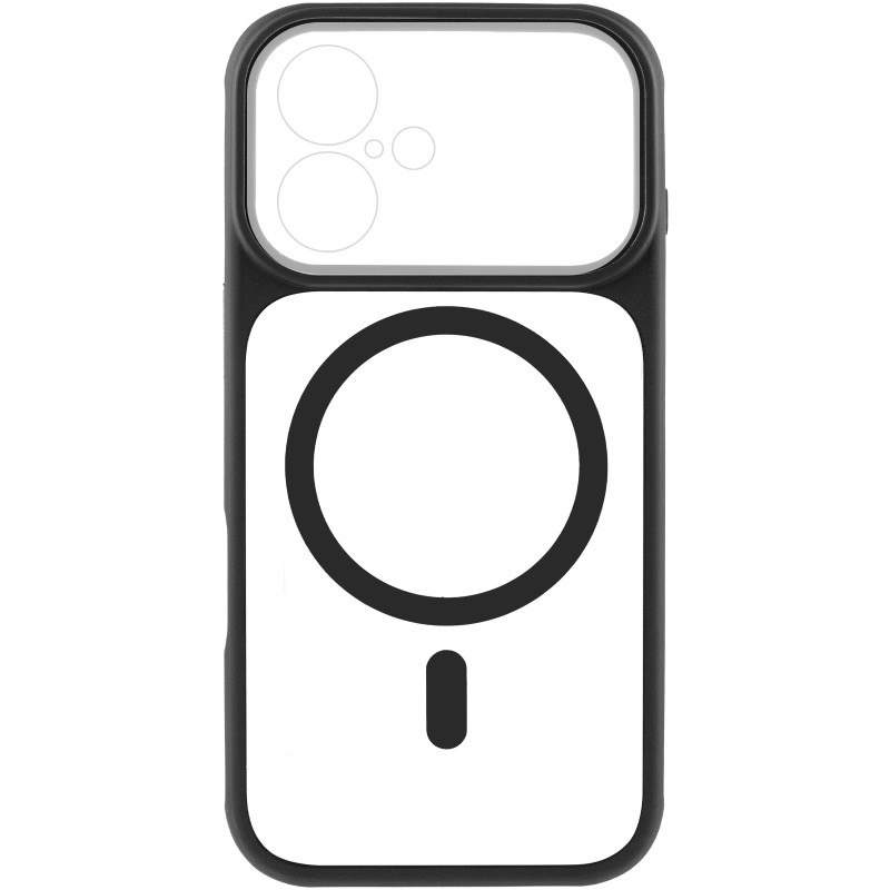 Фото Чохол TPU+PC GETMAN Moon Clear with Magnetic Safe на Apple iPhone 17 (6.3") (Black) в маназині vchehle.ua