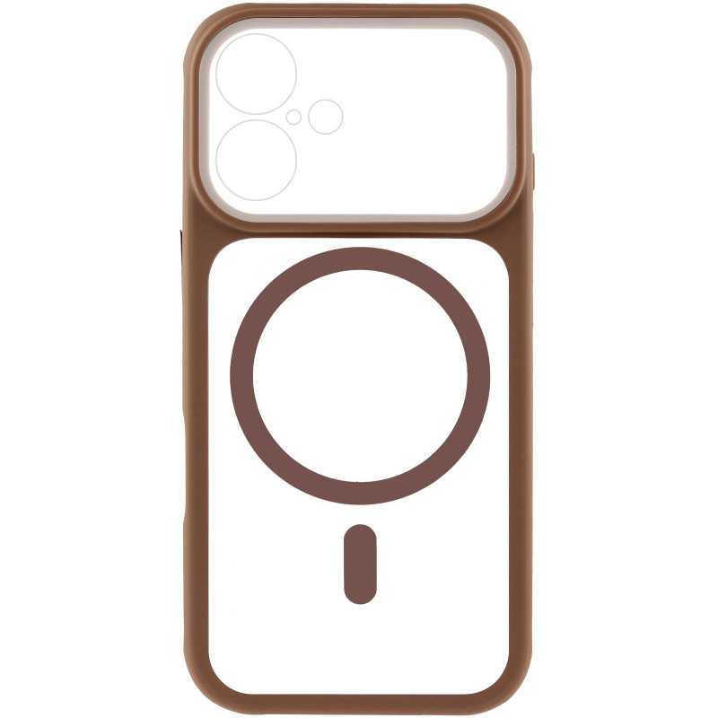 Фото Чохол TPU+PC GETMAN Moon Clear with Magnetic Safe на Apple iPhone 17 (6.3") (Brown) на vchehle.ua