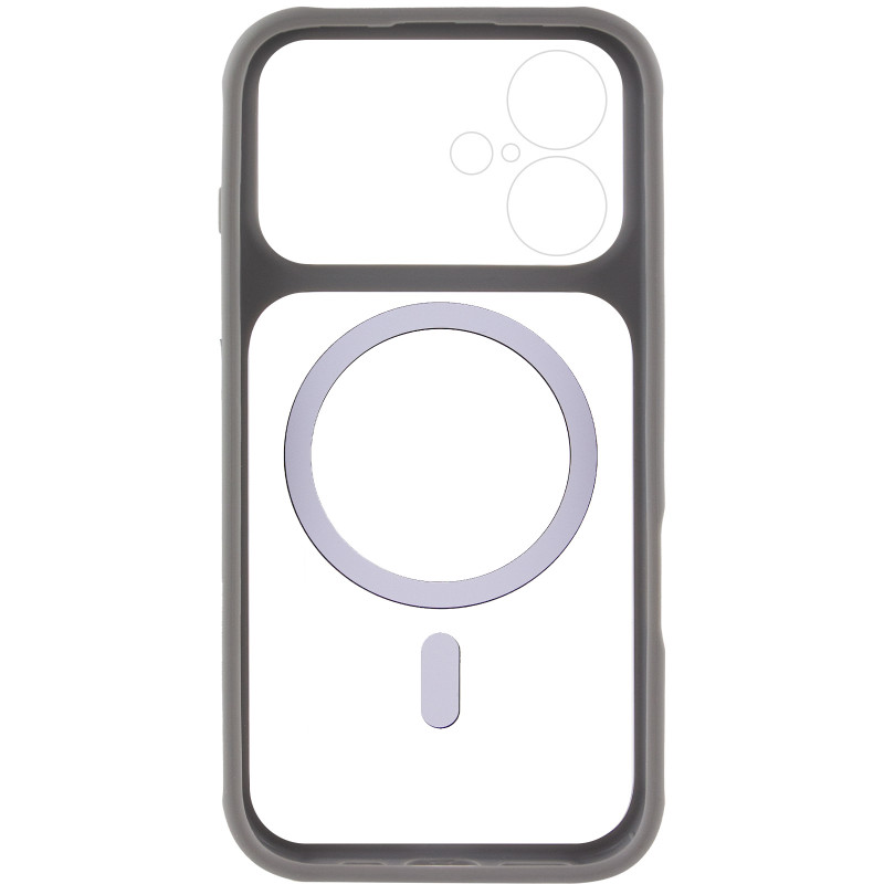 Фото Чохол TPU+PC GETMAN Moon Clear with Magnetic Safe на Apple iPhone 17 (6.3") (Grey) на vchehle.ua