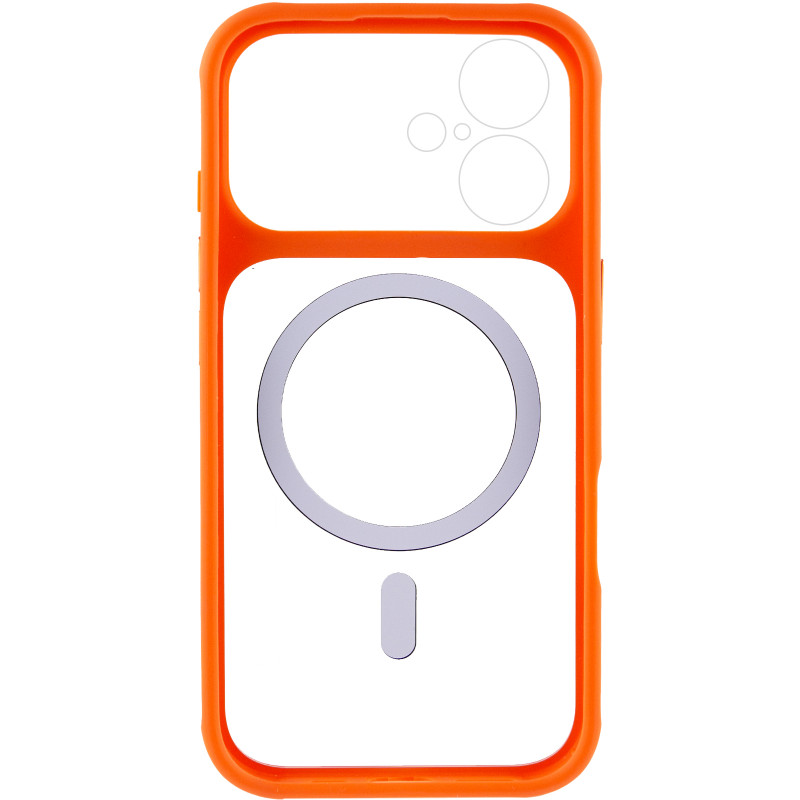 Фото Чохол TPU+PC GETMAN Moon Clear with Magnetic Safe на Apple iPhone 17 (6.3") (Orange) в маназині vchehle.ua