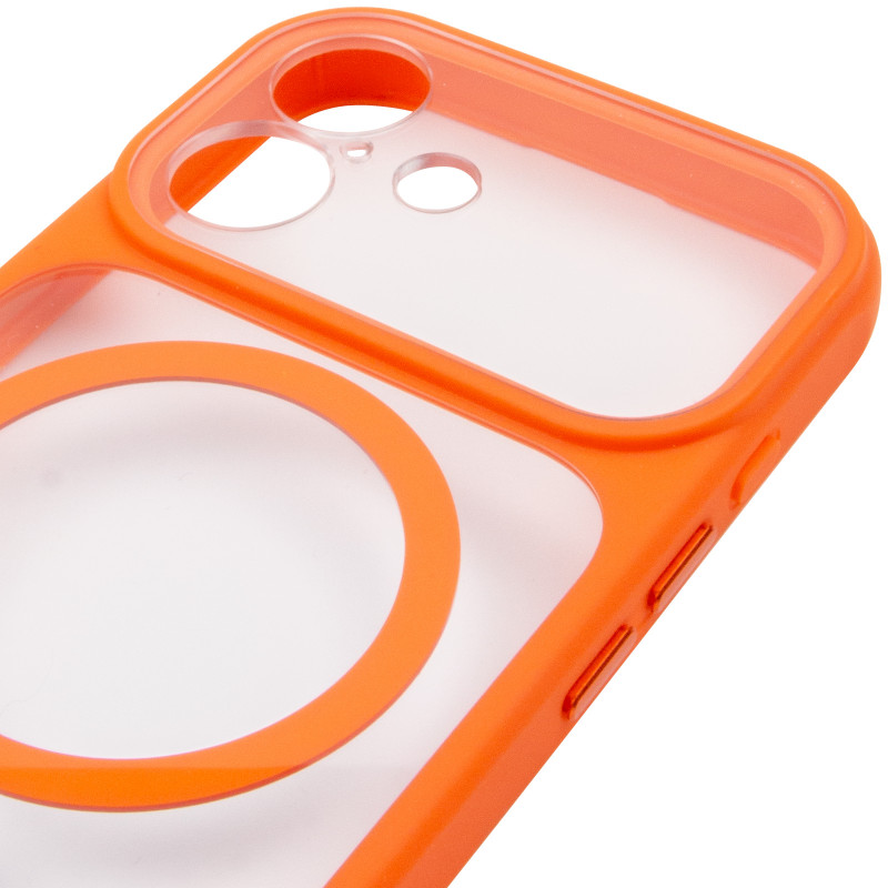 Чохол TPU+PC GETMAN Moon Clear with Magnetic Safe на Apple iPhone 17 (6.3") (Orange) в магазині vchehle.ua