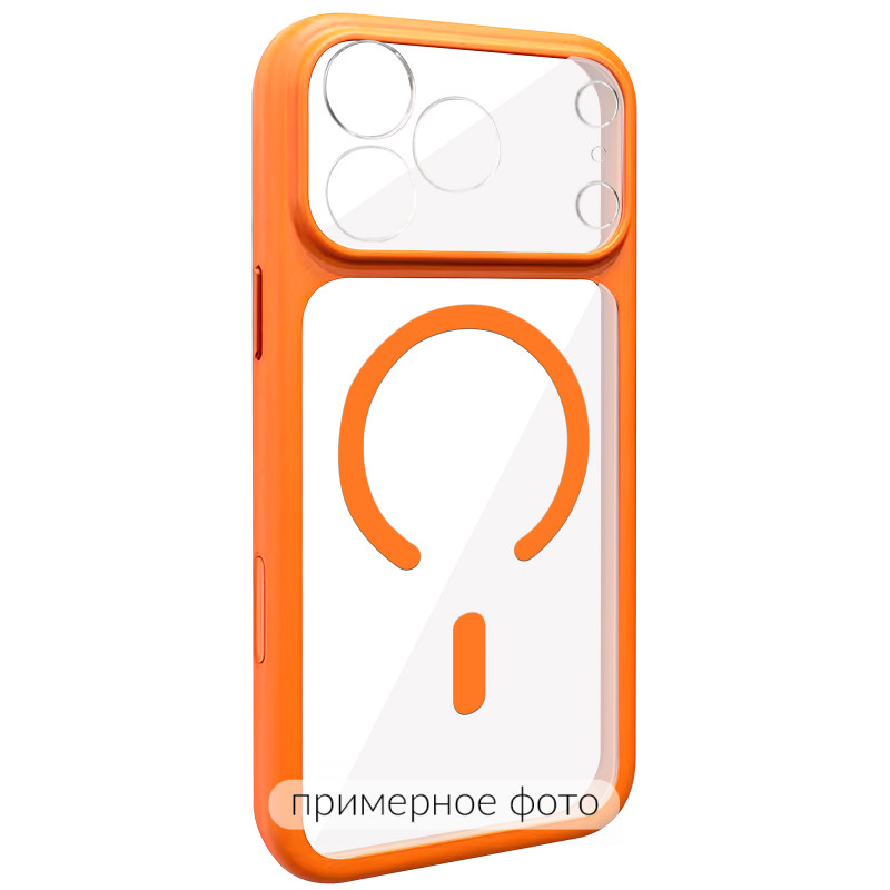 Чохол TPU+PC GETMAN Moon Clear with Magnetic Safe на Apple iPhone 13 (6.1") (Orange)