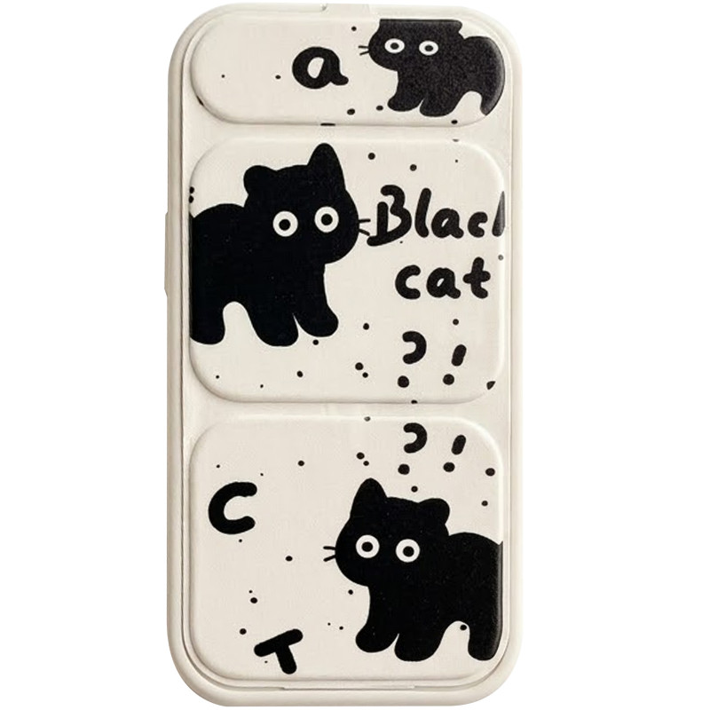 Чохол TPU Panel Stand на Apple iPhone 15 Pro Max (6.7") (Black Cat)