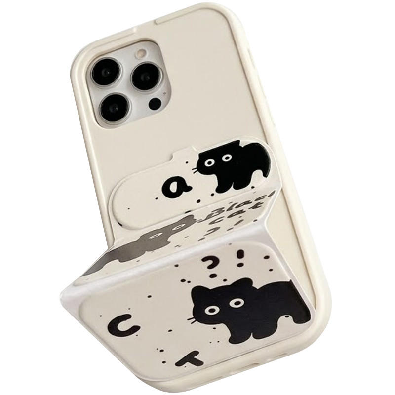 Фото Чохол TPU Panel Stand на Apple iPhone 15 Pro Max (6.7") (Black Cat) в маназині vchehle.ua