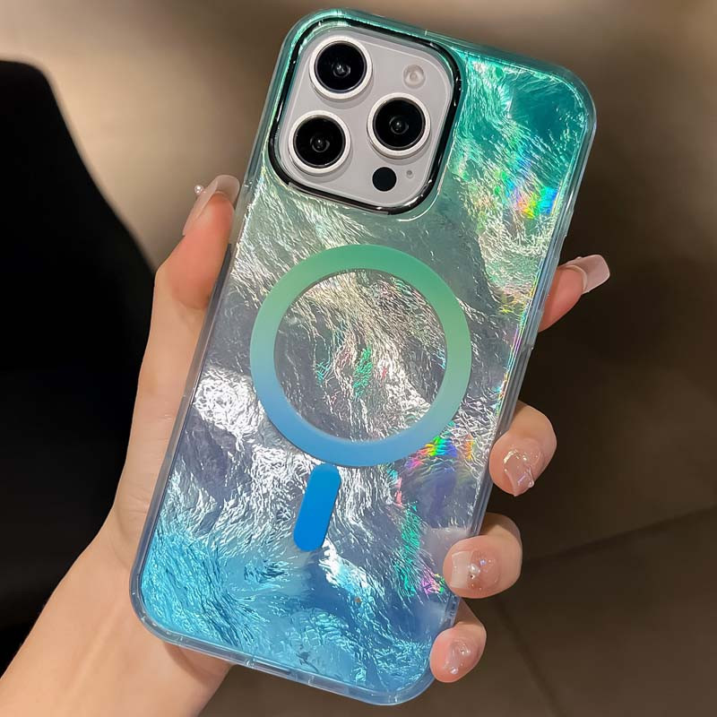 Фото Чохол TPU Shiny Mountain Magnetic Fit на Apple iPhone 16 Pro (6.3") (Green / Blue) на vchehle.ua