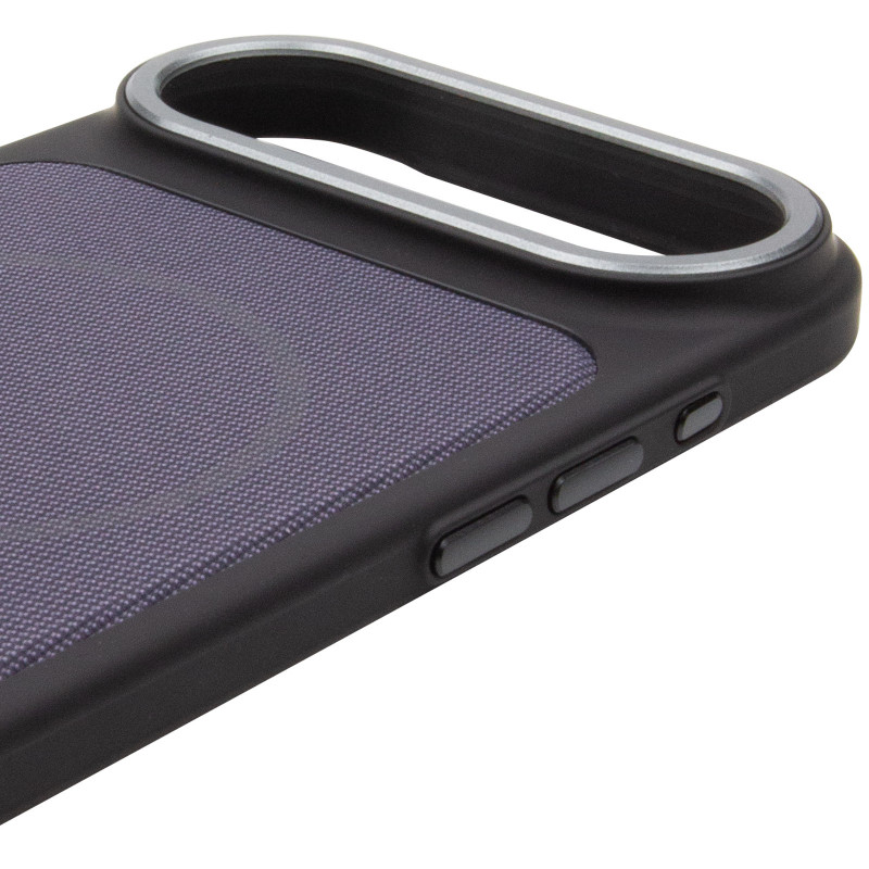 Чехол PC Textile Hybrid with Magnetic Fit для Apple iPhone 17 Air (6.5") (Black / Purple) в магазине vchehle.ua