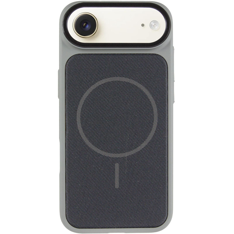 Фото Чехол PC Textile Hybrid with Magnetic Fit для Apple iPhone 17 Air (6.5") (Grey / Black) на vchehle.ua