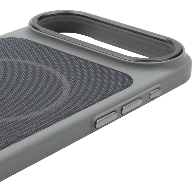 Чехол PC Textile Hybrid with Magnetic Fit для Apple iPhone 17 Air (6.5") (Grey / Black) в магазине vchehle.ua
