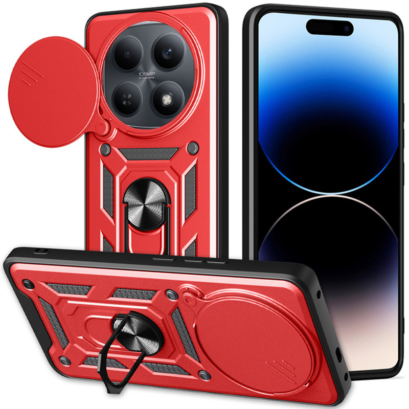 Фото Удароміцний чохол Ummi Camshield Serge Ring на Xiaomi Redmi Note 15 (EU) / Poco M8 5G (Червоний / Red) на vchehle.ua