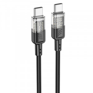 Дата кабель Hoco U129 Spirit Transparent Type-C to Type-C 60W (1.2m)
