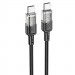 Дата кабель Hoco U129 Spirit Transparent Type-C to Type-C 60W (1.2m) (Black)