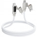 Фото Дата кабель Hoco U152 Fortune 4in1 Type-C для освітлення/Type-C для USB 240W (1.2m) (Light Gray) в маназині vchehle.ua