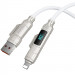 Дата кабель Hoco U152 Fortune 4in1 Type-C для освітлення/Type-C для USB 240W (1.2m) (Light Gray) в магазині vchehle.ua