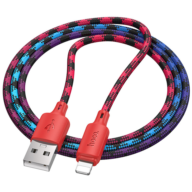 Фото Дата кабель Hoco X116 Meridian USB to Lightning 2.4A (1m) (Gradient Red Mix) на vchehle.ua